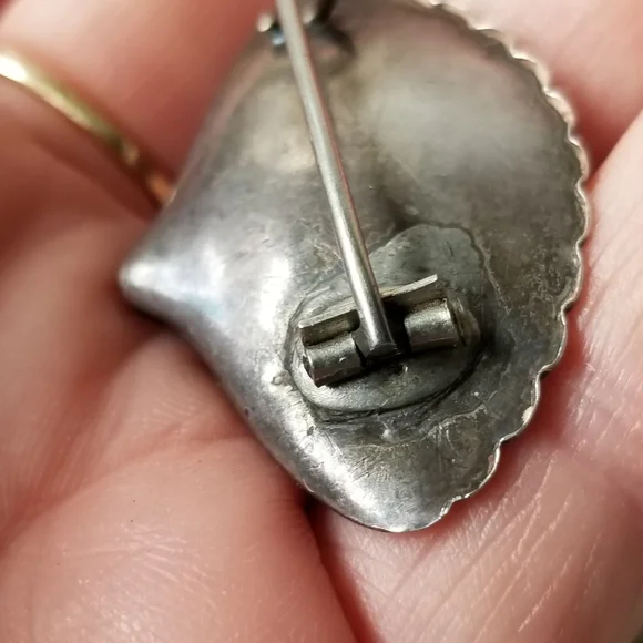 Antique brooch Victorian lighthouse and ship Sterling Silver seashell mermaid - Picture 14 of 16